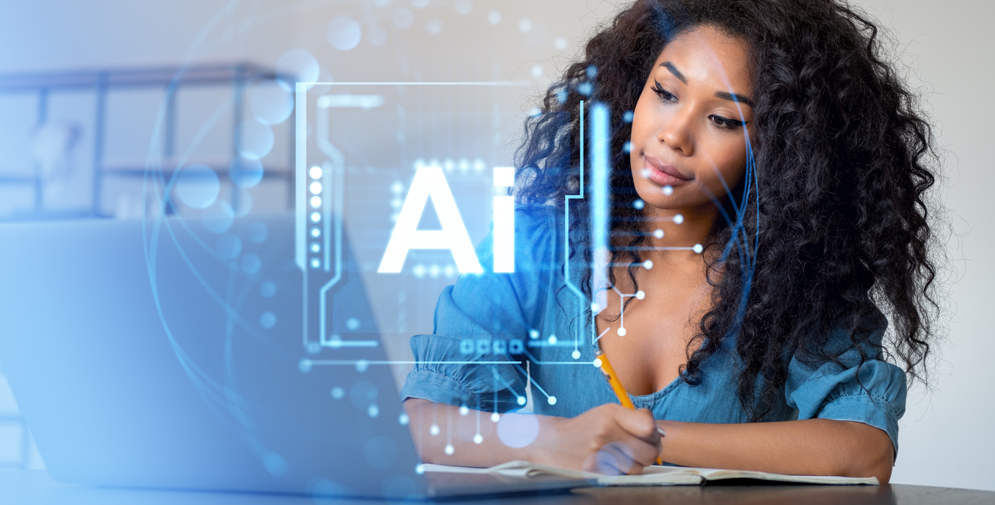 Business owner using AI tools to optimize a blog post for search engines and AI-powered search.