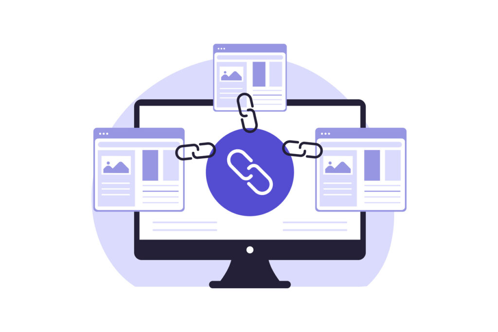 Website pages connected through internal links to improve SEO, navigation, and user experience.