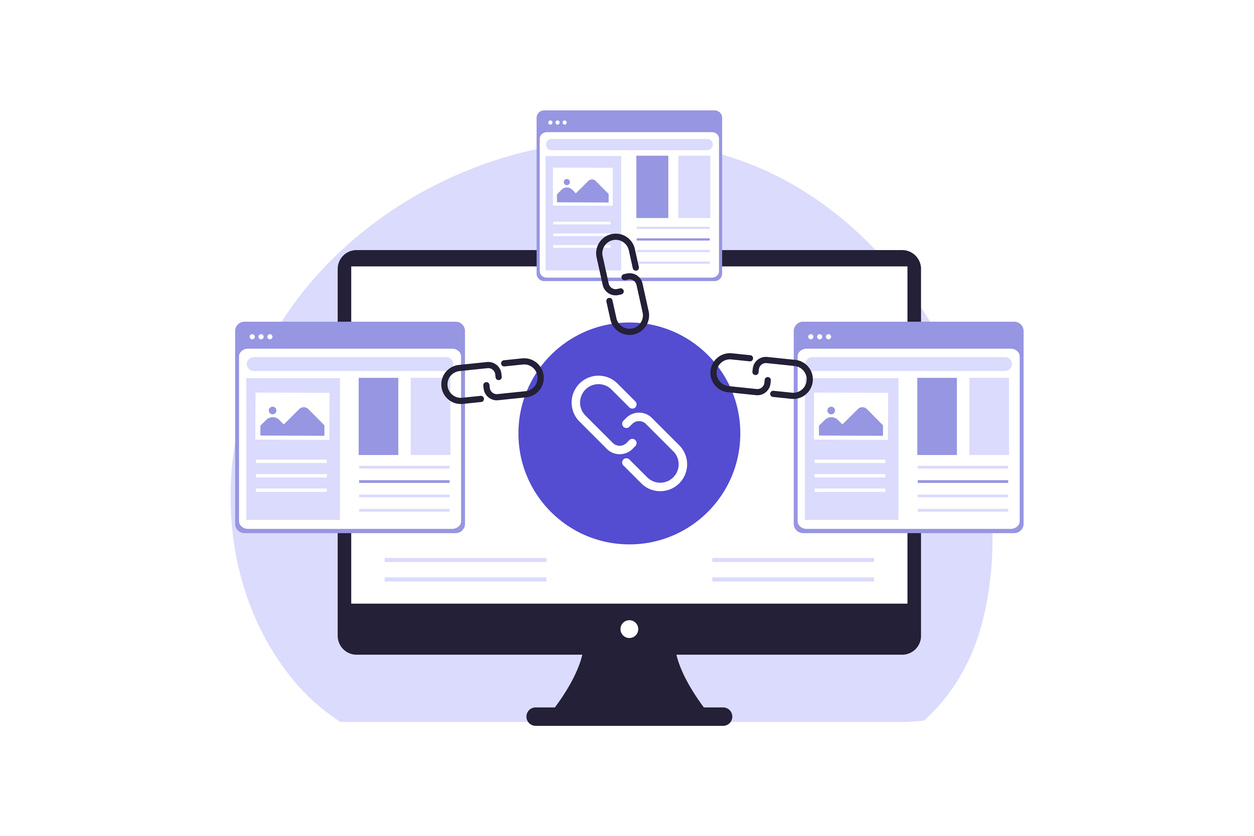 Website pages connected through internal links to improve SEO, navigation, and user experience.
